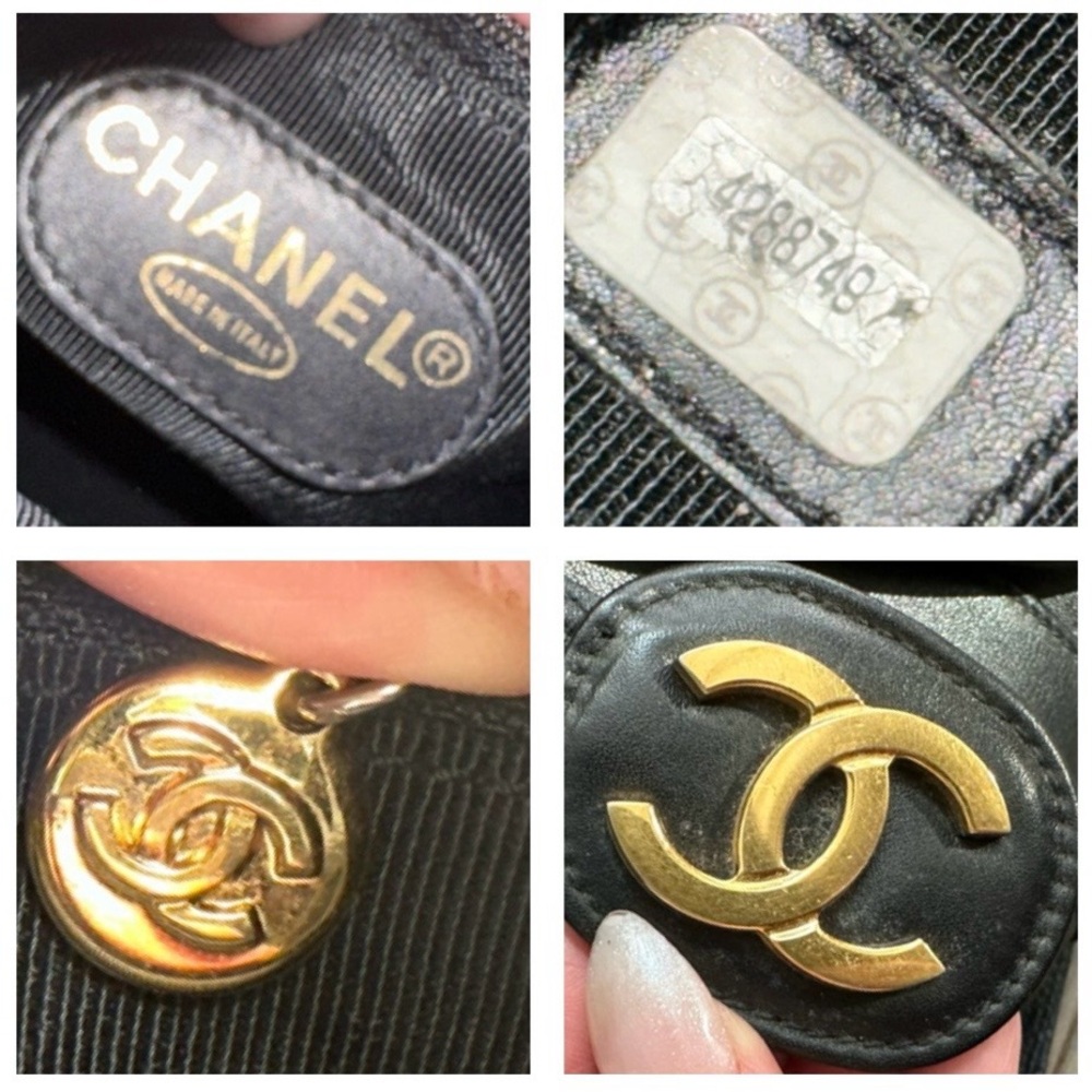 Chanel Black Leather Satchel with Gold Accents - Picture 9 of 12